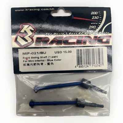 3 Racing MIF-021/BU BU Front Swing Shaft for Mini Inferno (1 Pair) - Blue - Image 1 of 2