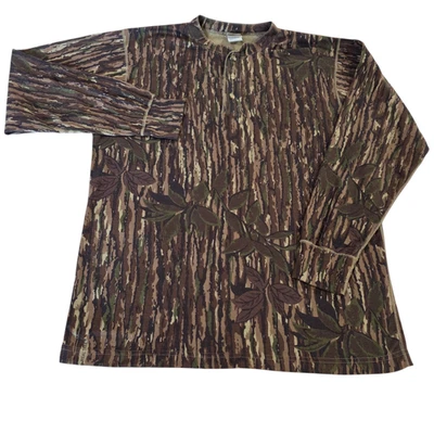 Cabelas Underwear Button Front Shirt Men XL Henley Layering Camo Outdoor Hunting - Image 1 of 4