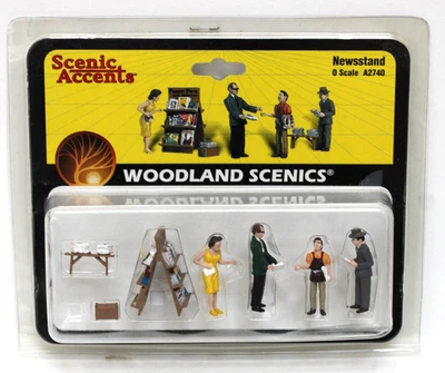 Woodland Scenics Scenic Accents A2740 O Scale Newsstand Figures Set MIB - Image 1 of 2
