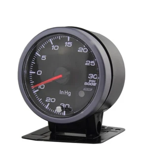 2.5" 60mm black face  boost psi gauge amber red/ white lights with button - Picture 1 of 6