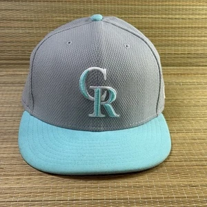 Colorado Rockies Hat Cap Fitted Size 7 New Era 59Fifty Gray Turquoise Alternate - Picture 1 of 12