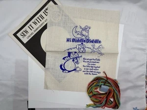 NOS Sew It With Love Crewel Embroidery Kit Marion Nichols HI DIDDLE DIDDLE VTG - Picture 1 of 2