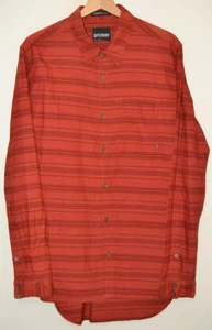 Vintage Stussy Nyltla 100% Cotton Red Long Sleeve Button Up Shirt Size Large - Picture 1 of 9