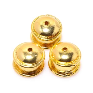 12 Pcs 10X8mm Bali End Cap 6mm Inner 18k Gold Plated Jewelry Making - Bild 1 von 3