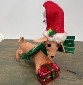 Annalee 5" Dackel Doggone Welpe Geschenk 2016 - 750316 Nikolausmütze & rotes Geschenk Filz - Bild 1 von 13