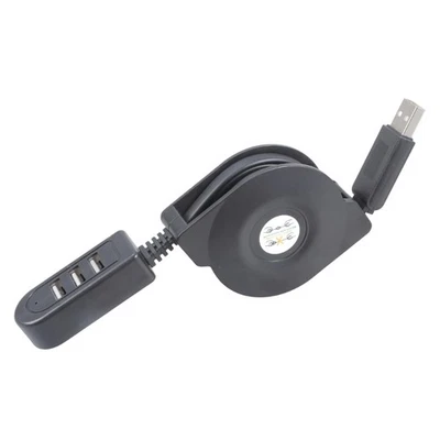 3 Way USB2.0 Splitter Extension Cord Retractable Desigh for Multiple Devices - Image 1 of 4
