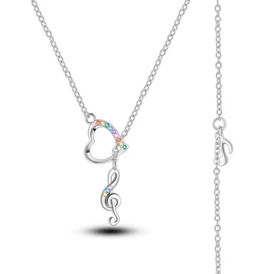 MULA Original AAA CZ Love Note Character Necklace For Women 925 Silver Plated - Image 1 of 4