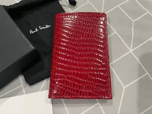 Nueva billetera de cuero roja efecto piel de lagarto Paul Smith - Imagen 1 de 17
