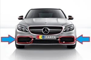 NEW GENUINE MERCEDES BENZ MB C63 W205 AMG FRONT BUMPER LOWER GRILL SET PAIR L+R - Picture 1 of 3