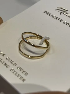 14K Gold über Sterlingsilber Madewell zarte Sammlung Stapelringe Größe 5 - Bild 1 von 8