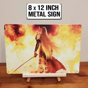 Sephiroth Final Fantasy 7 metal wall sign 8x12 inch FF VII retro game room gift - Picture 1 of 11