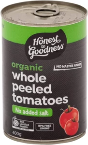 Honest to Goodness Organic Whole Peeled Tomatoes 400 G - Picture 1 of 12