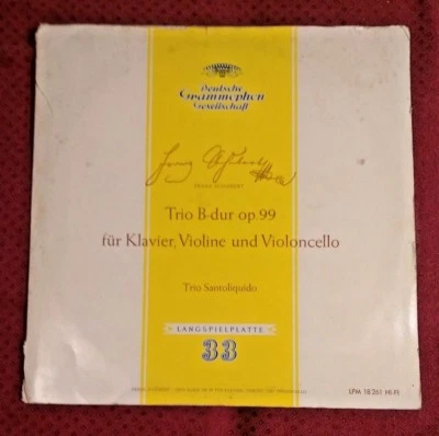 TRIO SANTOLIQUIDO SCHUBERT TRIO OP.99 DG DGG 18261 LPM German Import EX tulip EX - Image 1 of 4