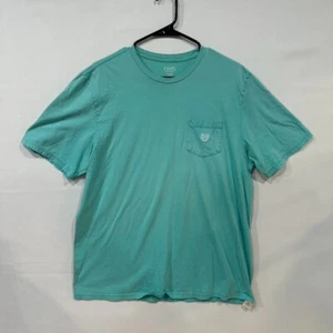 T-shirt Chaps uomo L con tasca color verde acqua S/S con stemma ricamato - Foto 1 di 5
