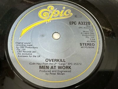 Men At Work - Overkill 7" Vinyl Single Record - Image 1 of 4