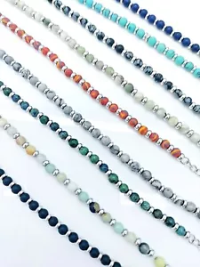 Natürlich Edelsteine & Edelstahl Perlen Armband HERREN DAMEN + Gratis - Bild 1 von 56