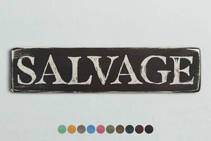 SALVAGE Vintage Style Wooden Sign. Shabby Chic Retro Home Gift - Picture 1 of 2