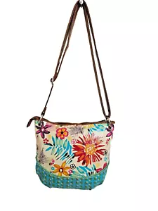 Women Handbag Plum shoulder bag Floral multicolor size medium - Picture 1 of 2