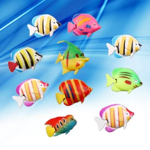 10 Piezas Peces de Plástico Vibrante para Decoración de Acuarios Adornos de Peces Falsos - Imagen 1 de 12