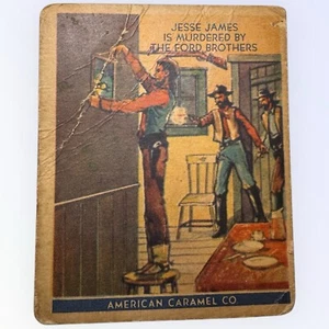 1930 R14 American Caramel #3 JESSE JAMES IS MURDERED BY THE FORD BROTHERS CARD - Picture 1 of 2