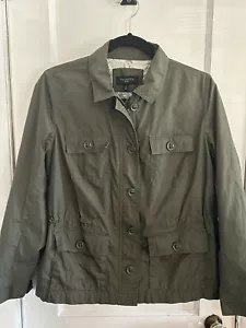 Talbots Casual Field Jacket Coulisse Vita Cargo Tasche Zip Taglia L Petite - Foto 1 di 4