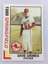 1989 Springfield Cardinals-Midwest League-BEST Baseball Card-Dave Grimes