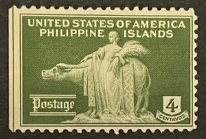 Travelstamps: US Philippines Stamps Sc #384 - 1935 4c Woman & Carbao MNG - Picture 1 of 5