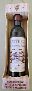 Mulberry Studios Ltd~MATTHEW~Corkscrew Bottle Opener~Fridge Magnet~Original Pack