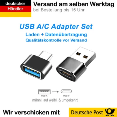 USB C auf USB A Adapter SET USB-Stick Samsung MacBook Buchse Xiaomi Laptop OTG - Bild 1 von 3