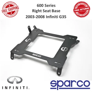 Base de asiento derecho Sparco 600 serie atornillada 3/16" acero para 2003-2008 Infiniti G35 - Imagen 1 de 11