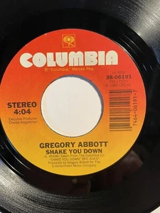 Gregory Abbott “Shake You Down” Columbia 7” 45 Strong VG++ - Picture 1 of 4