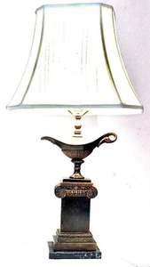 VTG Frederick Cooper Metal Regency Column Alladin Lamp Marble Base Electric 29.5 - Picture 1 of 11