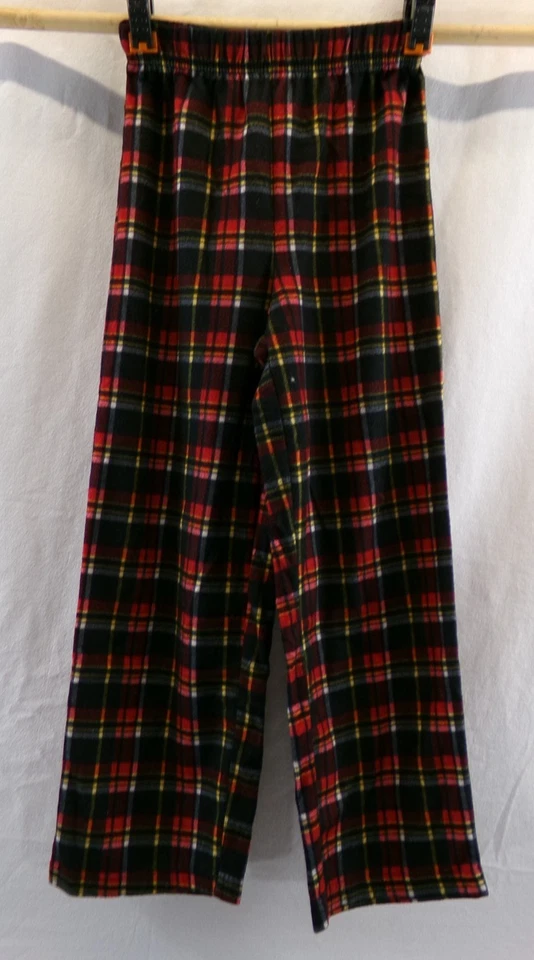 Parte inferior polar de pijama Faded Glory para niño rojo negro a cuadros M (8) 20"X21,5" - Usado en excelente estado Foto 1 de 4