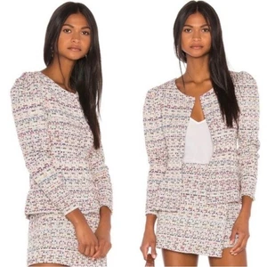 SONG OF STYLE Elma Rainbow Tweed Puff Shoulder Blazer Womens Small Business - Bild 1 von 21