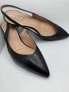 Womens Cole Haan/Go-to/Black Lizard/Slingback 65mm Pump ~ Size 7B - Picture 1 of 12