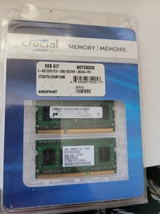CRUCIAL Memory by Micron 8GB KIT 2-4GB Notebook DDR3 - Picture 1 of 4