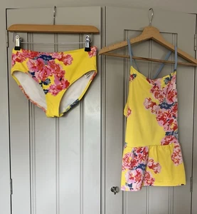 Joules Girls' Two Piece Tankini swim Age 11 - 12 Years Sabina Yellow Floral - Picture 1 of 4