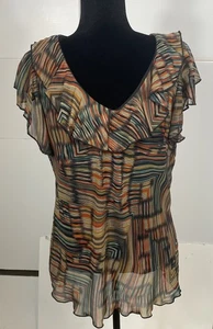 Carina Fashion 3XL ärmelloses Top U-Ausschnitt Rüschen - Bild 1 von 5