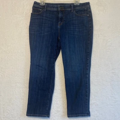 Chicos So Slimming Girlfriend Crop Jeans Petite 1.5 SP 8P Blue Denim - Image 1 of 4