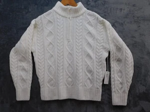 P.J. Pull de sauvetage femme petit ivoire blanc LS câble équipage fermeture éclair pull confortable - Photo 1 sur 16