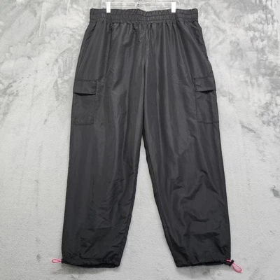 Pantalones No Boundaries Mujer XXXL Negro Rosa Bungee Paracaídas Carga Forrados Pull On Foto 1 de 4