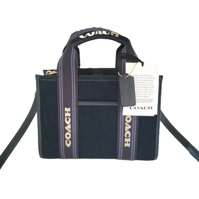 Bolso Bandolera Coach CCL67 Denim Smith Tote 24 Denim Oscuro Multi Mango Superior Foto 1 de 4