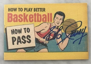 BOB COUSY AUTÓGRAFO FIRMADO 1963 HOOD DAIRY FOLLETO CÓMO PASAR CELTICS HOF JSA - Imagen 1 de 4