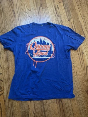 Queens Finest Tshirt Adult Large Knicks Mets Nas NM - Image 1 of 2