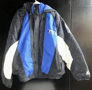 Vintage Orlando Magic Starter Jacket Mens XL Black Blue Button Front Hooded - Picture 1 of 10