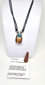 COLLAR RUSTICO OJO DE TIGRE / RUSTIC TIGER'S EYE NECKLACE PARA PROTECCION - Picture 1 of 2