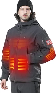 Heated Jacket for Men with 12V Battery Pack Winter Outdoor Soft Shell Electric H - Picture 1 of 6