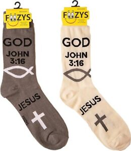 God John 3:16 Jesus Christ Religion Cross Christian Priest Men's Foozys Socks