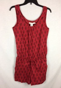 H&M Label of Graded Goods NWT Women's Small Romper Red Boho Print Pockets - Picture 1 of 8
