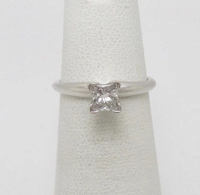 .40CT Natural Princess Diamond Solitaire Engagement Wedding Ring 14K White Gold - Image 1 of 4